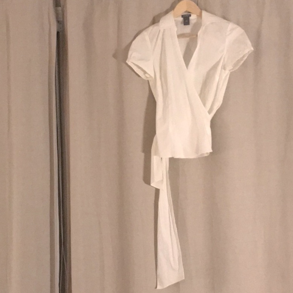 Ann Taylor Cream Shirt strap belt